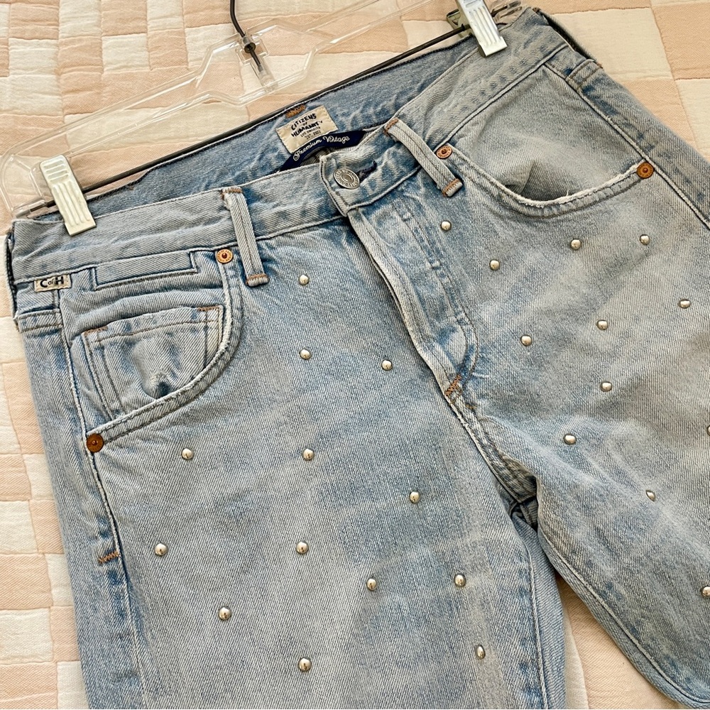 CITIZENS of HUMANITY Studded Emerson Slim Boyfriend Jeans Light,‎ Sz 24 - Picture 9 of 13